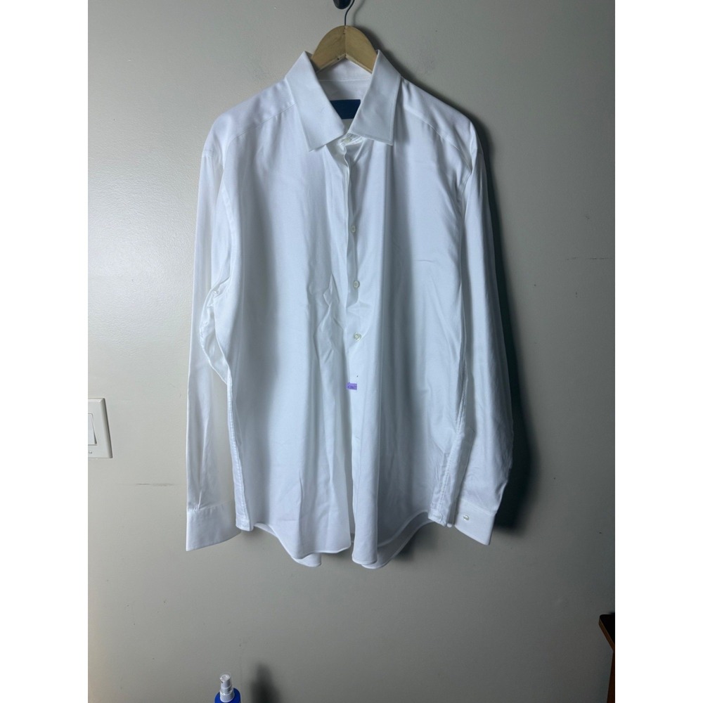 David Donahue Dress Shirt Mens 16/36 White 100% Cotton Business